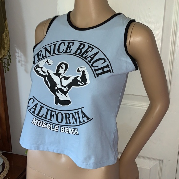 Venice beach California Muscle Beach crop tank top shirt S M L - Picture 2 of 9